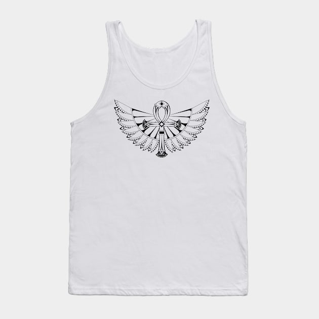 Ankh with Wings ( White ) Tank Top by Blackmoon9